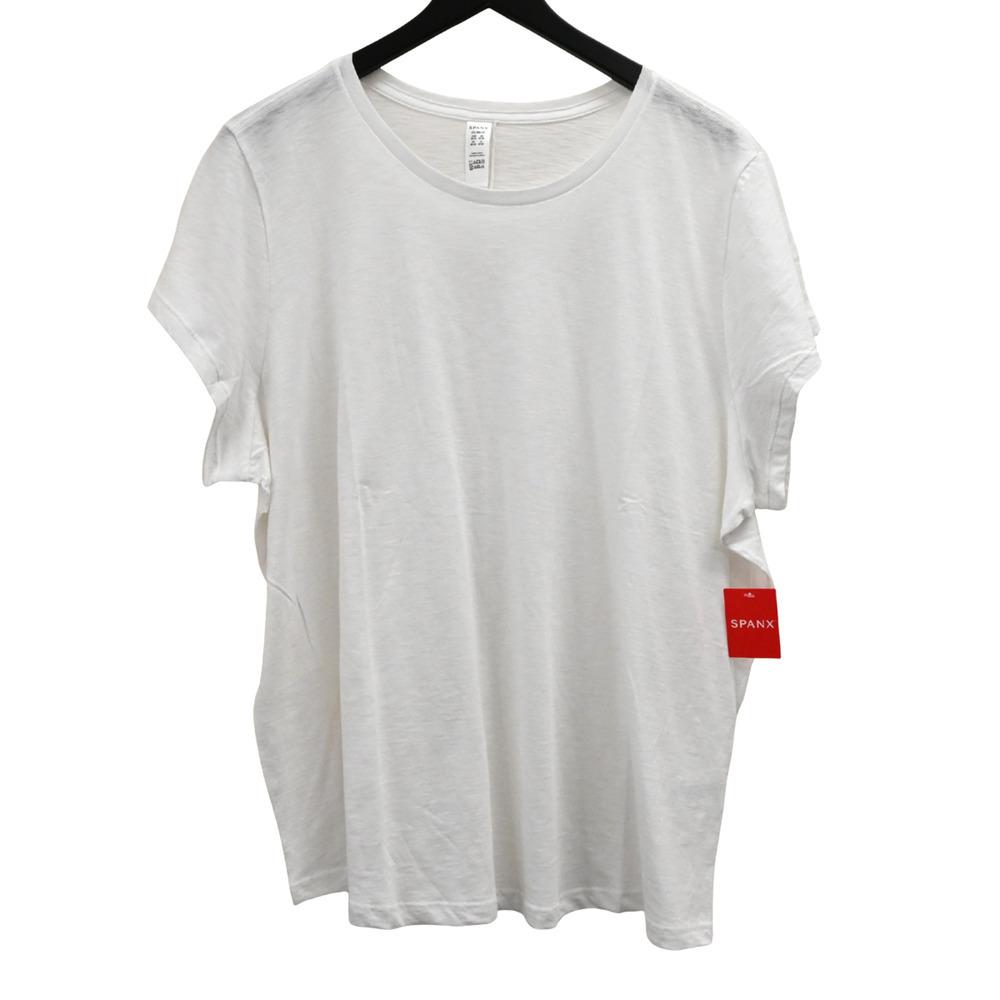 Spanx White Crew Neck Slub Tee Size 3X 50228R